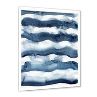 DesignArt 'Апстрактни сини класични бранови' модерни врамени уметнички печати