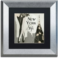 Трговска марка ликовна уметност Newујорк стил I Canvas Art by Color Bakery Black Matte, сребрена рамка