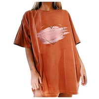 Женски Маици Летни Печатени Обични Блузи Со Кратки Ракави За Жени