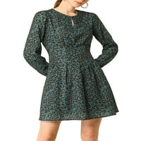Уникатни поволни цени, женски леопард печати плетенка и разгорена фустан од А-линија