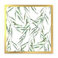 DesignArt 'Тропски зелени лисја на бело во лето Тајмс II' Тропски врамен уметнички принт