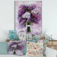 Виолетова хиацинт цвеќиња букет врамени сликарски платно уметничко печатење