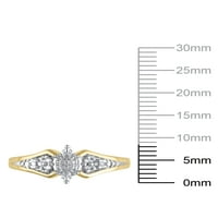 Карат Т.В. Држете го мојот дијамантски ветувачки прстен во стерлинг сребро со 18к жолто злато, големина 4