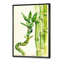 Дизајн Шума на бамбус гранки vi 'тропски врамен платно wallид уметност печатење