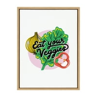 Кејт и Лорел Силви јадат вашите зеленчуци врамени платно wallидна уметност од Марија Филар, природна, здрава мотивациска уметност