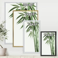 Детали за палма бамбус на бело II врамени сликарско платно уметничко печатење