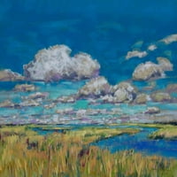 Летни облаци и мочуришта Сликарство печатење на завиткано платно