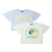 Грејсон Социјални девојки ACDC Графички маици, 2-пакувања, големини XS-XXL