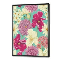 ДИЗАЈНАРТ „Гроздобер жолти и розови цвеќиња“ Традиционално врамено платно wallидно печатење