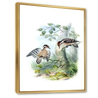DesignArt 'Антички птици во дивината I' традиционална врамена платно wallидна уметност печатење