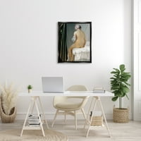 Sulpell Industries la Baigneuse Valpincon Jean Auguste Dominique Ingres Bather Sainting Safting Jet Black Floating Framed Canvas