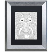 Трговска марка ликовна уметност животни 29 платно уметност од здраво ангел, црна мат, сребрена рамка