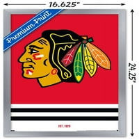 Чикаго Блекхокс-Лого Ѕид Постер, 14.725 22.375