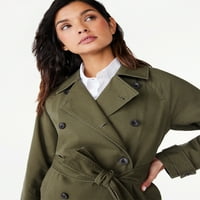 Бесплатно склопување на женско секојдневно кратко палто за ровови, големини S-XXL