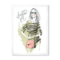 DesignArt 'Trendy Fashion Woman' Shabby Chic Framed Art Print