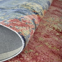 Кашел рачно изработен килим со вискоза, Кларет Црвена сина боја, килим со акцент од 2ft 3ft