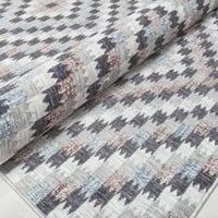 Мејсон Брукс Кресида CA35A Вечноста сива геометриска современа сива област килим, 8'0 x10'0