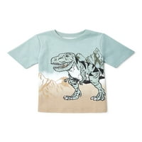 Гаранималс бебе и дете момче кратко ракав графичка маица, големини 12м-5Т