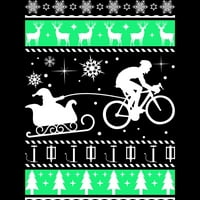 Божиќ Дедо Мраз Велосипедизам Санки Јуниори Црна Графички Маичка-Дизајн Од Страна На Луѓето М
