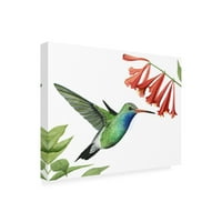Трговска марка ликовна уметност „Hummingbird and Flower II“ Canvas Art by Grace Popp