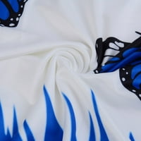 Женски Модни Кошули Надвор Од Рамото Блузи Пеперутка Печатење Врвови Туника Прерамка Облека За Девојки Маици Со Кратки Ракави