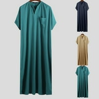 Машка Муслиманска Облека Саудиска Џуба Kпски Кафтан Абаја Долг Фустан Наметка