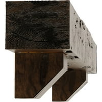 Ekena Millwork 8 H 8 D 48 W Pecky Cypress Fau Wood Camplace Mantel комплет со Ешфорд Корбелс, Премиум на возраст