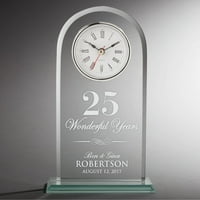 Среќна годишнина персонализиран стаклен часовник