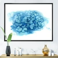 Апстрактна сина тиркизна облак врамена сликарска платно уметност печатење