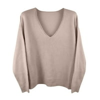 outfmvch џемпери за женски џемпер удобен долг ракав лесен секојдневен женски врвови женски џемпери розова