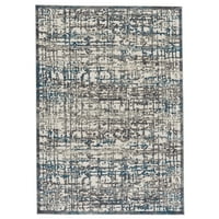 Плаза текстуриран апстрактен килим, челична сива длабока задечка сина боја, килим од 5 -тина 8 метри