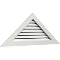 Ekena Millwork 64 W 16 H Триаголник Гејбл Вентилак Функционален, ПВЦ Гејбл отвор со 1 4 рамка за рамна трим