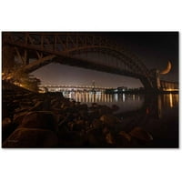 Трговска марка ликовна уметност Hells Gate and RFK Bridge - NYC Canvas Art by David Ayash
